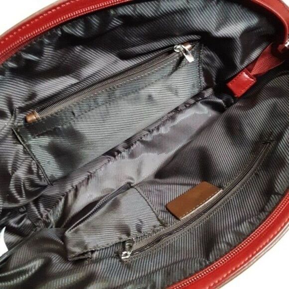 Vintage Women's Brown Faux Leather Atomic Shoulder Handbag - Picture 8 of 12